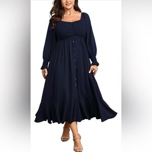 🆕Plus Size Smocked Casual Maxi Dress for Curvy Dress